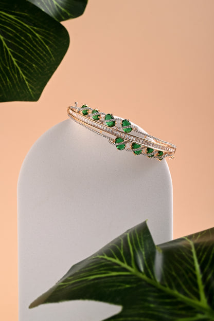 Oval Emerald Zirconia Bracelet