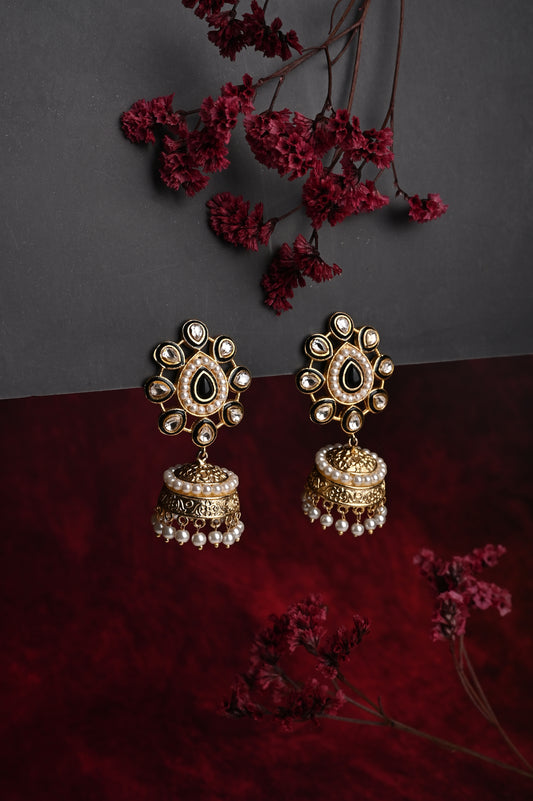 Black and Gold Jhumkas