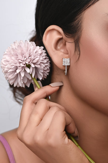 Square Settings Swarovski Earring