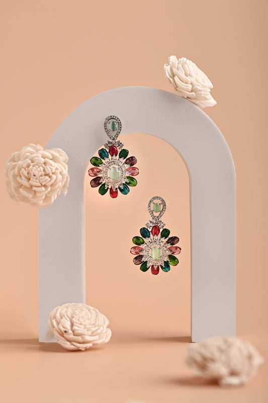 Multi Colour Zirconia Earrings