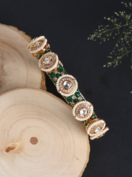 Emerald Studded Polki Kada