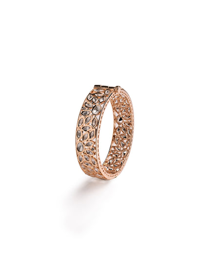 Rose Gold Plated Polki Kada