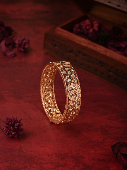 Rose Gold Plated Polki Kada