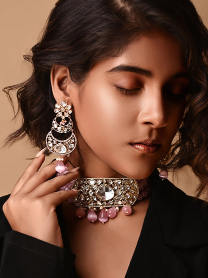 Pink Kundan Chic Set