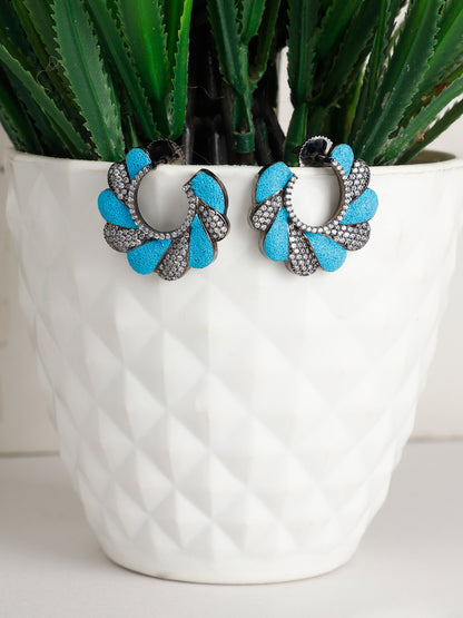 Natural Stone Sky Blue Earrings