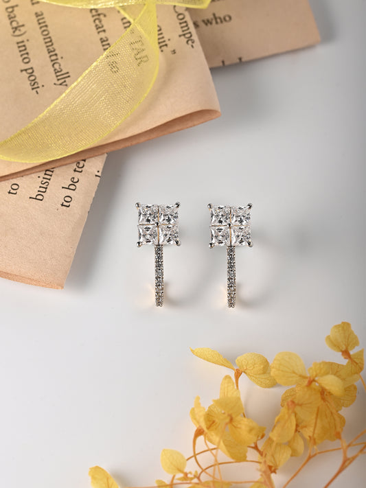 Square Settings Swarovski Earring