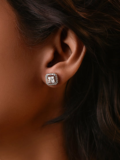 Princess Cut Swarovski Studs