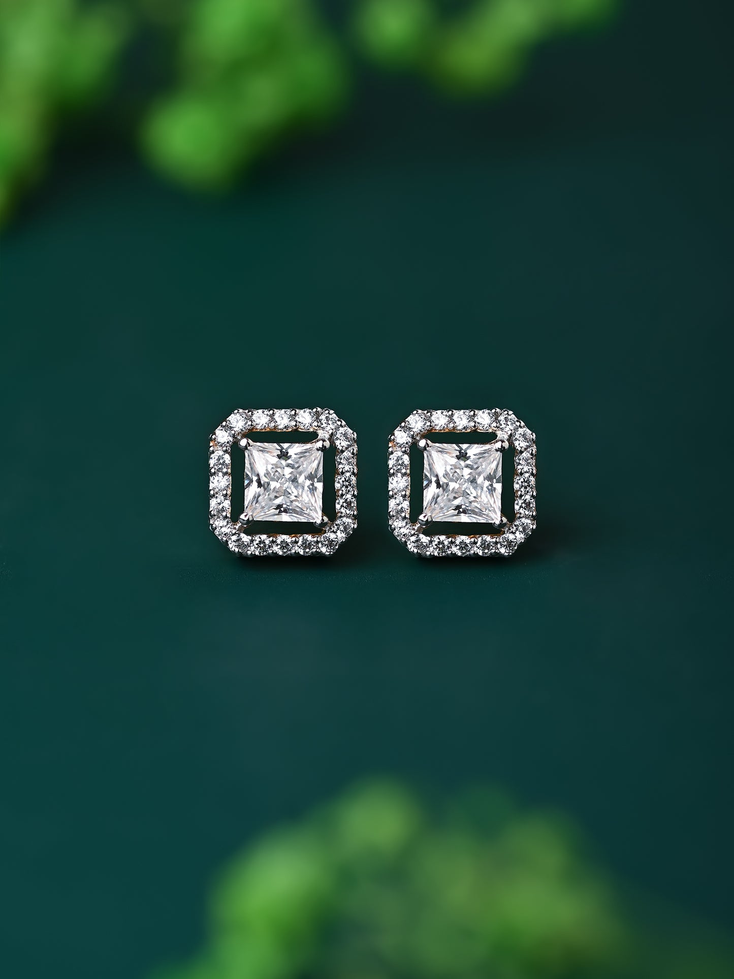 Princess Cut Swarovski Studs