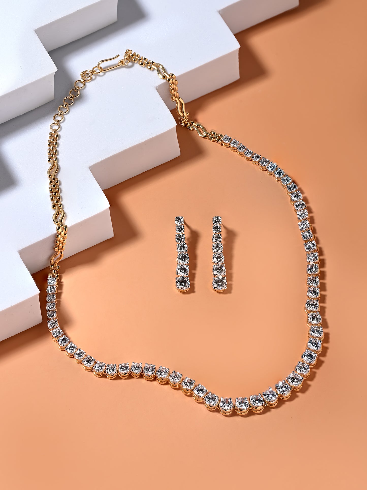 Swarovski Single Line Necklace Set